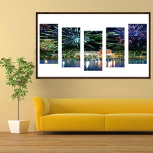 Charger l'image dans la galerie, 5pcs/set waterside city - peinture en diamant ronde - 95x45cm