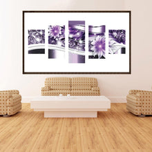 Charger l'image dans la galerie, 5pcs/set flower - peinture en diamant ronde - 95x45cm