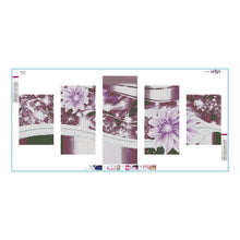 Charger l'image dans la galerie, 5pcs/set flower - peinture en diamant ronde - 95x45cm