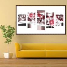 Charger l'image dans la galerie, 5pcs/set flower - peinture en diamant ronde - 95x45cm