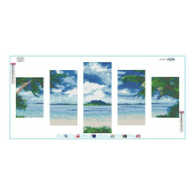 Charger l'image dans la galerie, 5pcs/set seaside - peinture en diamant ronde - 95x45cm