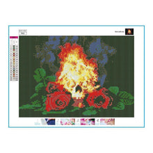 Charger l'image dans la galerie, Rose de feu - diamant rond complet - 40x30cm