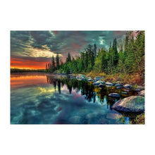 Charger l'image dans la galerie, Forêt de lac - peinture complète de diamant - 40x30cm
