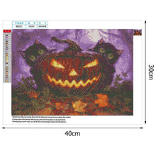 Charger l'image dans la galerie, Chats de citrouille d’Halloween - peinture complète de diamant - 30x40cm