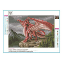 Charger l'image dans la galerie, Dragon rouge - diamant rond complet - 30x40cm