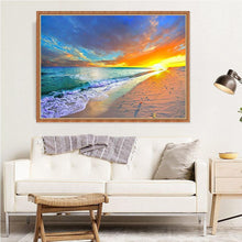 Charger l'image dans la galerie, Plage dans le soleil couchant - peinture complète de diamant - 30x40cm