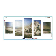 Charger l'image dans la galerie, Lion 5 - photos - diamant rond complet - 95x45cm