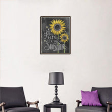 Charger l'image dans la galerie, Tableau noir tournesol - diamant rond complet - 25x30cm