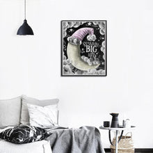 Charger l'image dans la galerie, Tableau noir de lune - diamant rond complet - 30x35cm