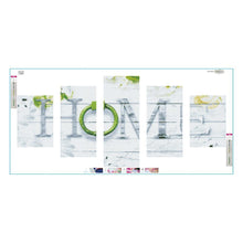 Charger l'image dans la galerie, 5pcs/set home - peinture en diamant ronde - 95x45cm