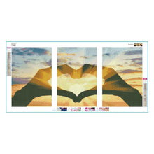 Charger l'image dans la galerie, 3pcs/set love - peinture en diamant ronde - 80x40cm