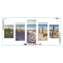 Charger l'image dans la galerie, 5pcs/set beach - peinture en diamant ronde - 95x45cm