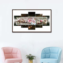 Charger l'image dans la galerie, 5pcs/set flower - peinture en diamant ronde - 95x45cm