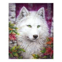 Charger l'image dans la galerie, Loup d’observation - diamant rond complet - 30x36cm