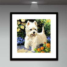 Charger l'image dans la galerie, Chiot blanc - peinture complète de diamant - 30x30cm