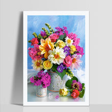 Charger l'image dans la galerie, Fleur colorée - diamant rond complet - 40x30cm