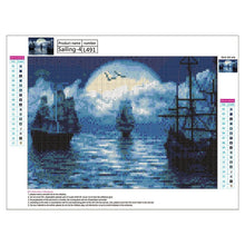 Charger l'image dans la galerie, Bateau de nuit - diamant rond complet - 40x30cm