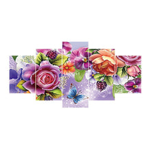 Charger l'image dans la galerie, 5pcs/fleurs de papillon set - peinture complète de diamant - 95x45cm