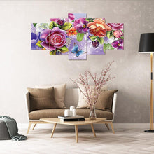 Charger l'image dans la galerie, 5pcs/fleurs de papillon set - peinture complète de diamant - 95x45cm