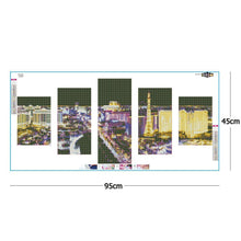 Charger l'image dans la galerie, 5pcs/set city - peinture en diamant ronde - 95x45cm