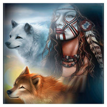 Charger l'image dans la galerie, Loup - diamant rond complet - 30x30cm