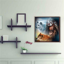 Charger l'image dans la galerie, Loup - diamant rond complet - 30x30cm
