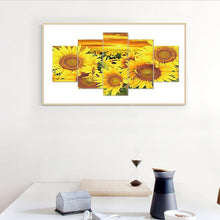 Charger l'image dans la galerie, 5pcs/set tournesol - peinture complète en diamant - 95x45cm