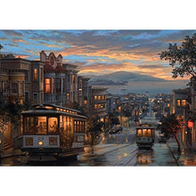 Charger l'image dans la galerie, Rue tranquille de ville - diamant rond complet - 40x30cm