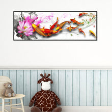 Charger l'image dans la galerie, Poisson de carpe heureux - peinture complète de diamant - 80x30cm