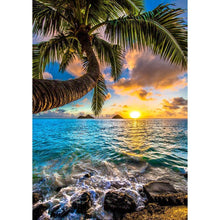 Charger l'image dans la galerie, Mer d’arbre de coco - diamant rond complet - 30x40cm