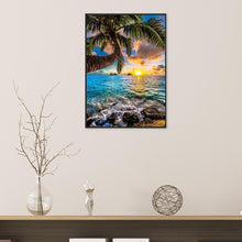 Charger l'image dans la galerie, Mer d’arbre de coco - diamant rond complet - 30x40cm