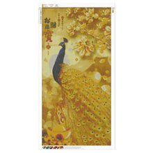 Charger l'image dans la galerie, Paon - diamant rond complet - 20x50cm