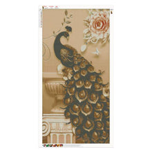 Charger l'image dans la galerie, Paon - diamant rond complet - 50x95cm