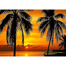 Charger l'image dans la galerie, Arbre de coucher du soleil - diamant rond complet - 40x30cm