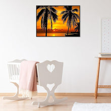 Charger l'image dans la galerie, Arbre de coucher du soleil - diamant rond complet - 40x30cm
