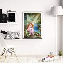 Charger l'image dans la galerie, Ange de fille - diamant rond complet - 25x30cm