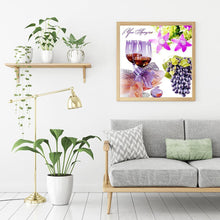 Charger l'image dans la galerie, Vin de raisin - diamant rond complet - 30x30cm