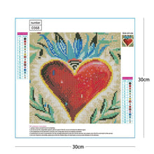 Charger l'image dans la galerie, Coeur - diamant rond complet - 30x30cm