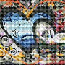 Charger l'image dans la galerie, Coeur à cœur - diamant rond complet - 40x30cm