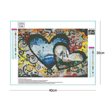 Charger l'image dans la galerie, Coeur à cœur - diamant rond complet - 40x30cm