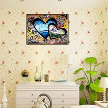 Charger l'image dans la galerie, Coeur à cœur - diamant rond complet - 40x30cm