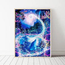 Charger l'image dans la galerie, Dolphin - diamant rond complet - 30x40cm