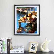 Charger l'image dans la galerie, Canards de chiens - diamant rond complet - 30x30cm