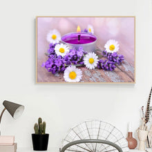 Charger l'image dans la galerie, Fleurs violettes - diamant rond complet - 40x30cm
