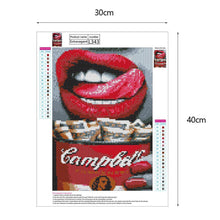 Charger l'image dans la galerie, Lip - diamant rond complet - 40x30cm