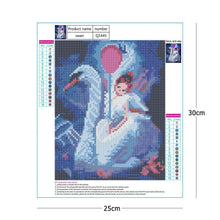 Charger l'image dans la galerie, Swan girl - diamant rond complet - 30x25cm