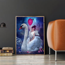 Charger l'image dans la galerie, Swan girl - diamant rond complet - 30x25cm