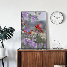 Charger l'image dans la galerie, Oiseau de fleur - diamant rond complet - 40x30cm