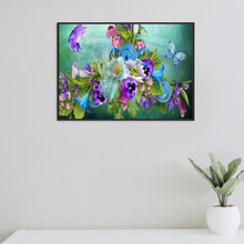 Charger l'image dans la galerie, Fleurs de papillon - peinture complète de diamant - 40x30cm