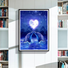 Charger l'image dans la galerie, Dolphin love - diamant rond complet - 40x30cm